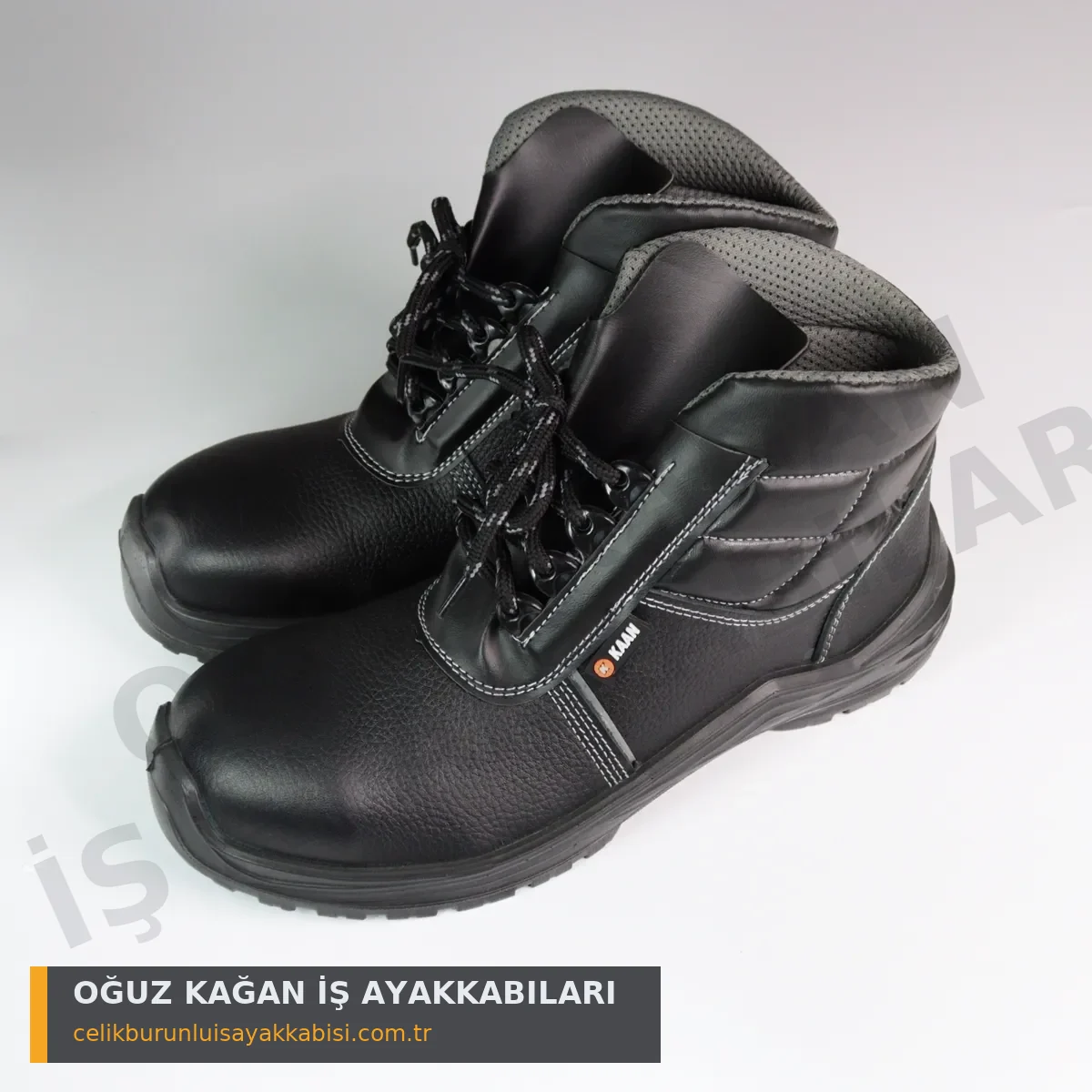 Madenci Taş Ocağı Ayakkabısı Bağcıklı S3 - yan + tırtıklı SRC kaymaz dış taban detayı