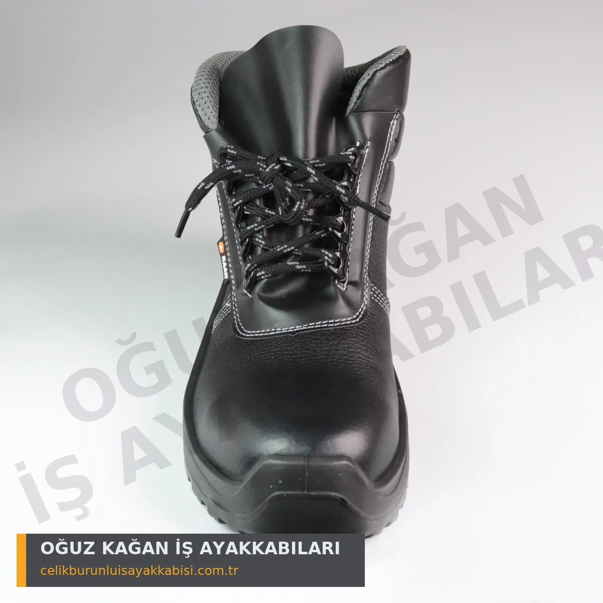 Madenci Taş Ocağı Ayakkabısı Bağcıklı S3 - önden görünüm reflektörlü bağcık ve çelik burun