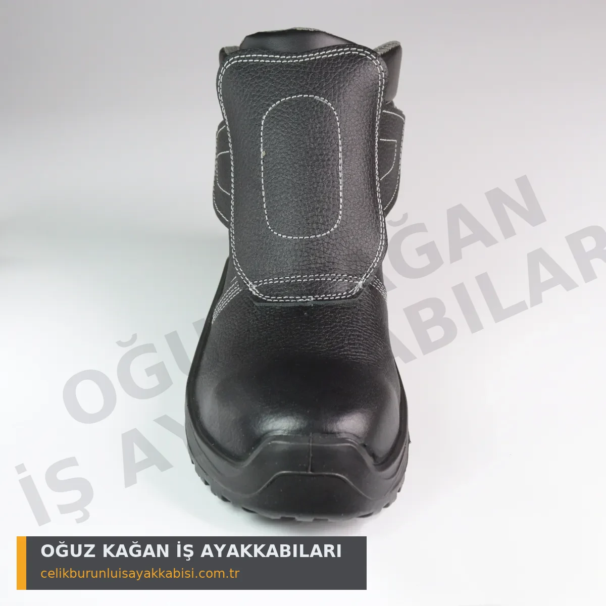 Madenci Taş Ocağı Ayakkabısı Cırtlı S3 - önden görünüm cırtlı koruyucu kapak ve çelik burun