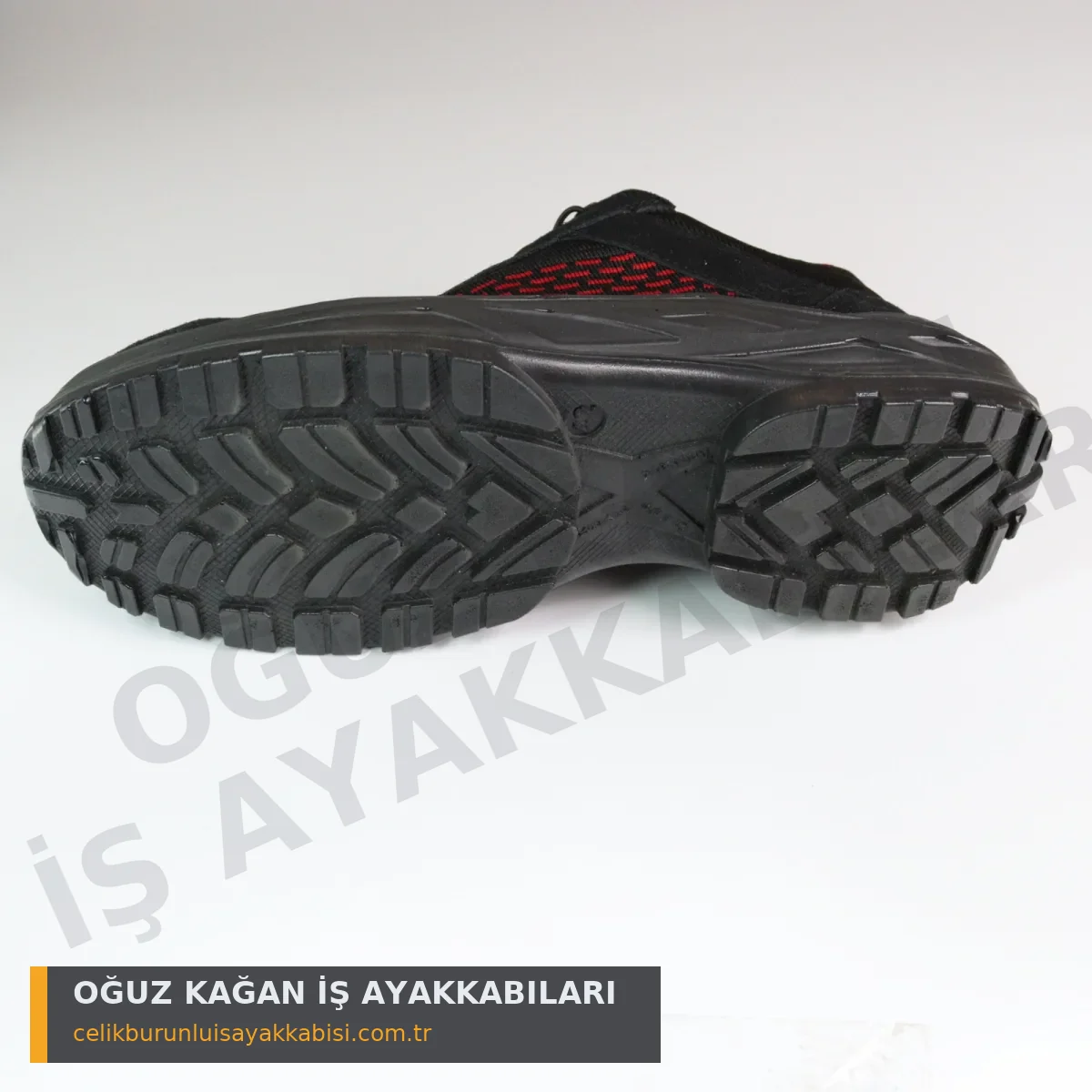 Mühendis İş Ayakkabısı Örgülü Kırmızı S1 - tırtıklı SRC kaymaz dış taban