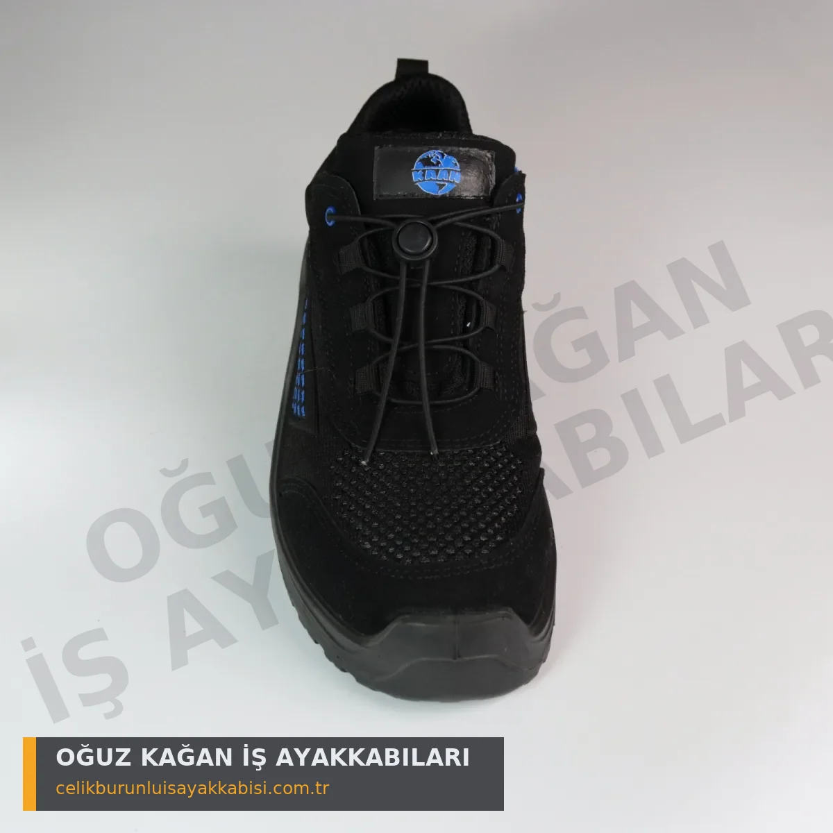 Mühendis İş Ayakkabısı Örgülü Mavi S1 - önden görünüm tek hareketli kilit (toggle)