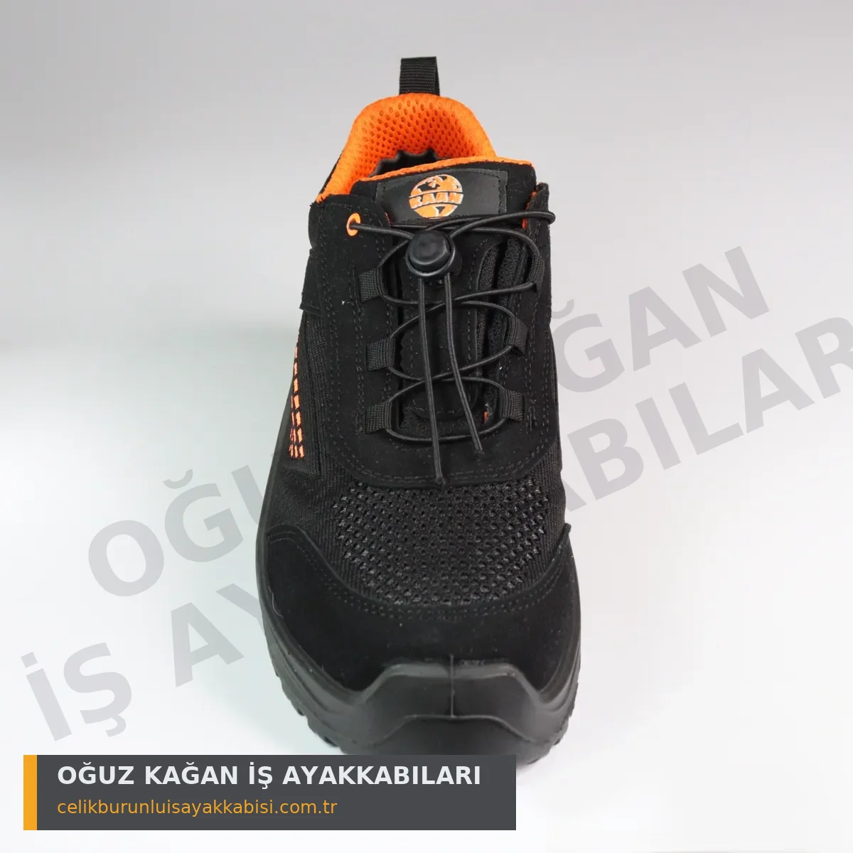 Mühendis İş Ayakkabısı Örgülü Turuncu S1 - önden görünüm tek hareketli kilit (toggle)