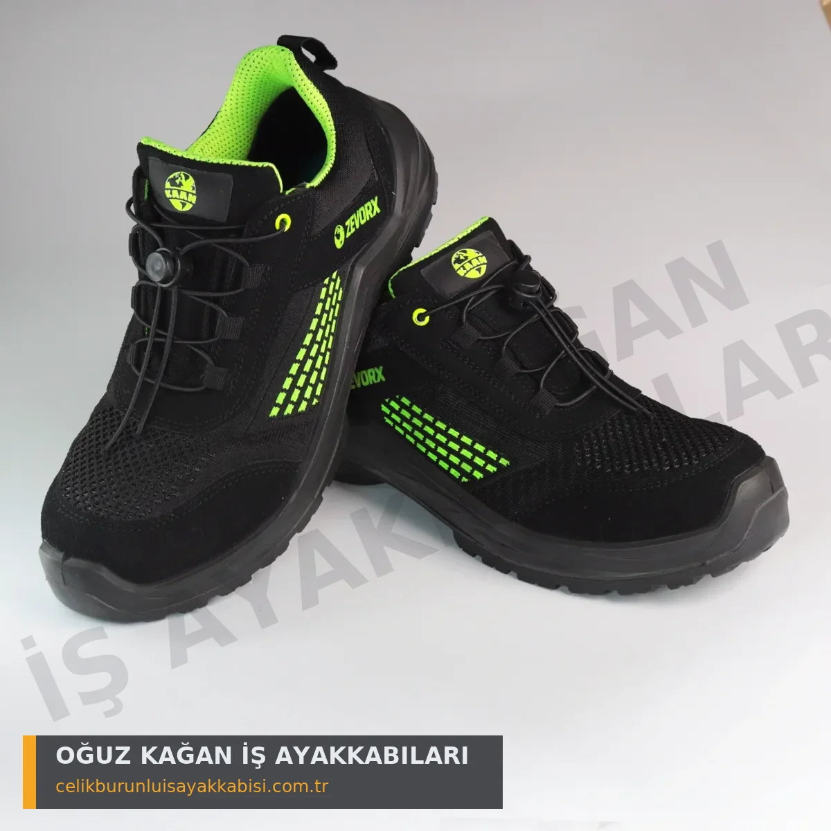 Mühendis İş Ayakkabısı Örgülü Yeşil S1 - çift ürün stüdyo görünüm ZEVORX