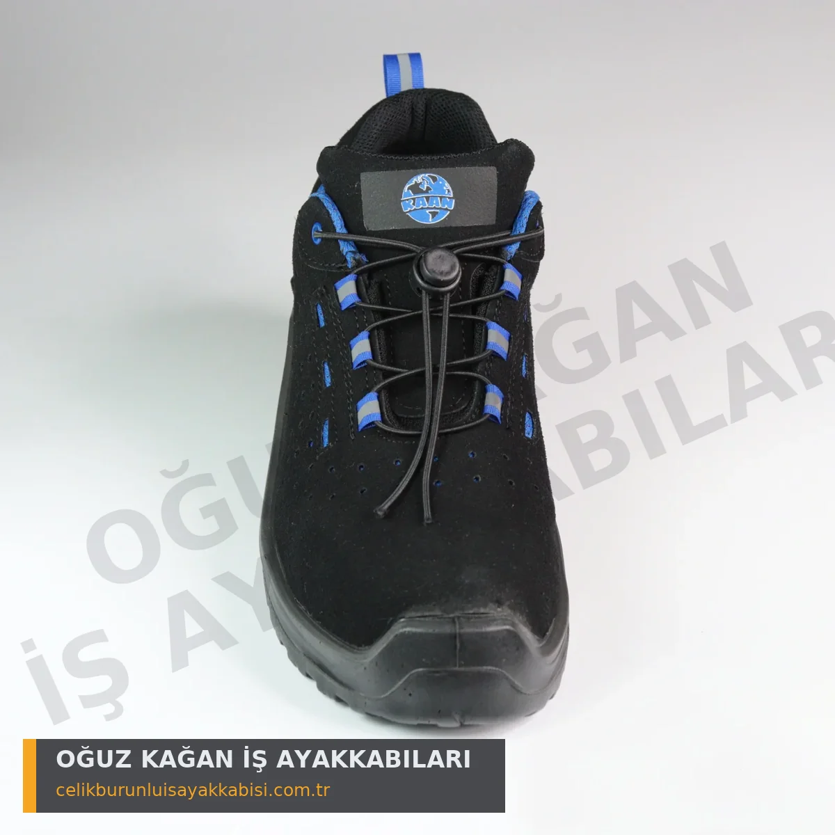 Mühendislik İş Ayakkabısı Düz Mavi S1 - önden görünüm tek hareketli kilit (toggle)
