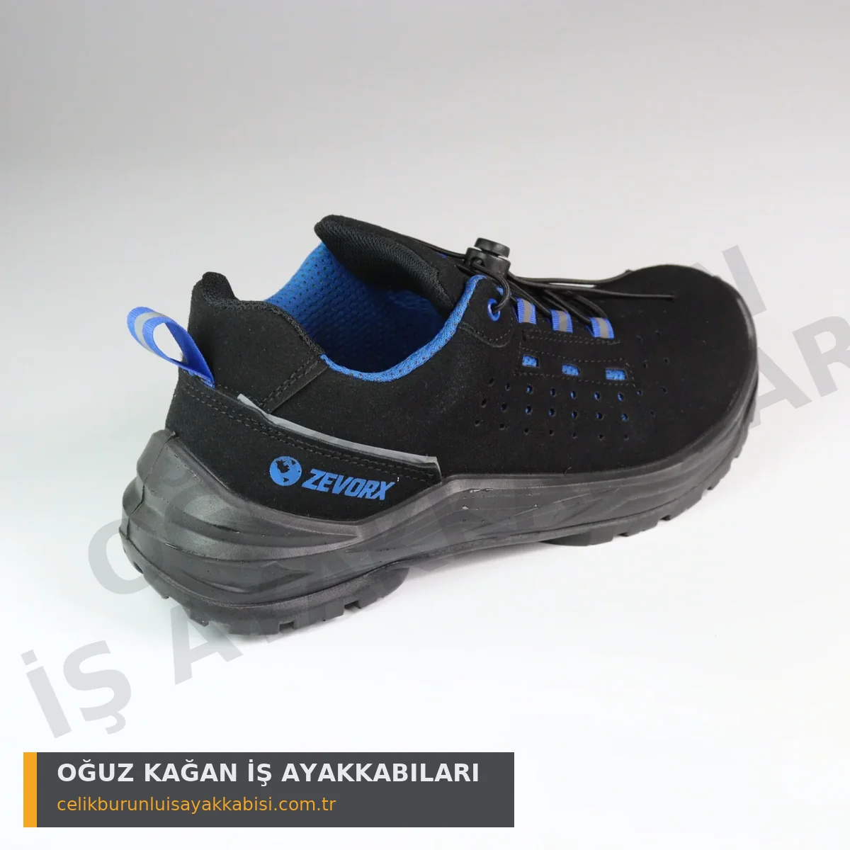 Mühendislik İş Ayakkabısı Düz Mavi S1 - arka 3/4 görünüm topuk takviyesi ZEVORX