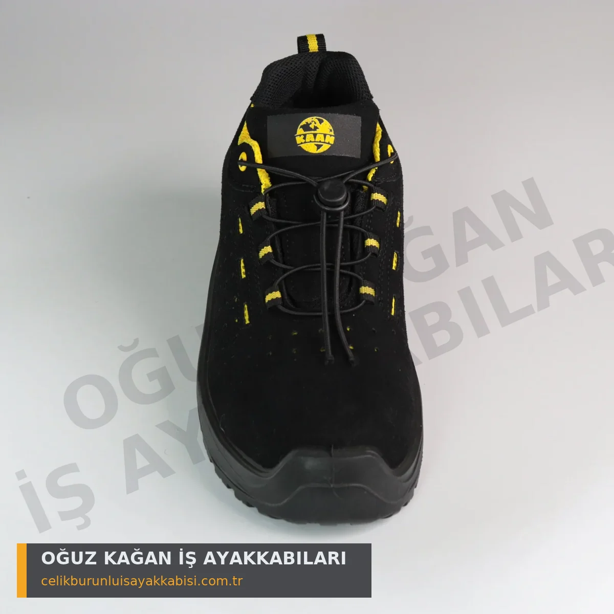 Mühendislik İş Ayakkabısı Düz Sarı S1 - önden görünüm sarı bağcık tek kilit