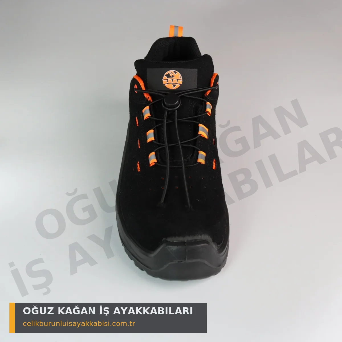 Mühendislik İş Ayakkabısı Düz Turuncu S1 - önden görünüm tek hareketli kilit (toggle)