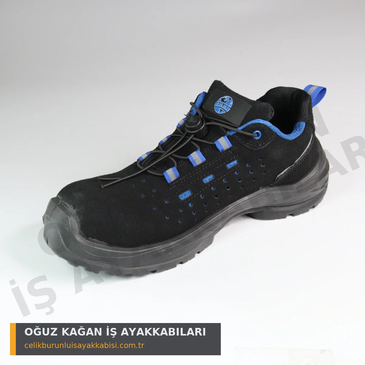 Ortopedik İş Ayakkabısı — Ortopedik İş Ayakkabısı Düz Mavi - yan görünüm