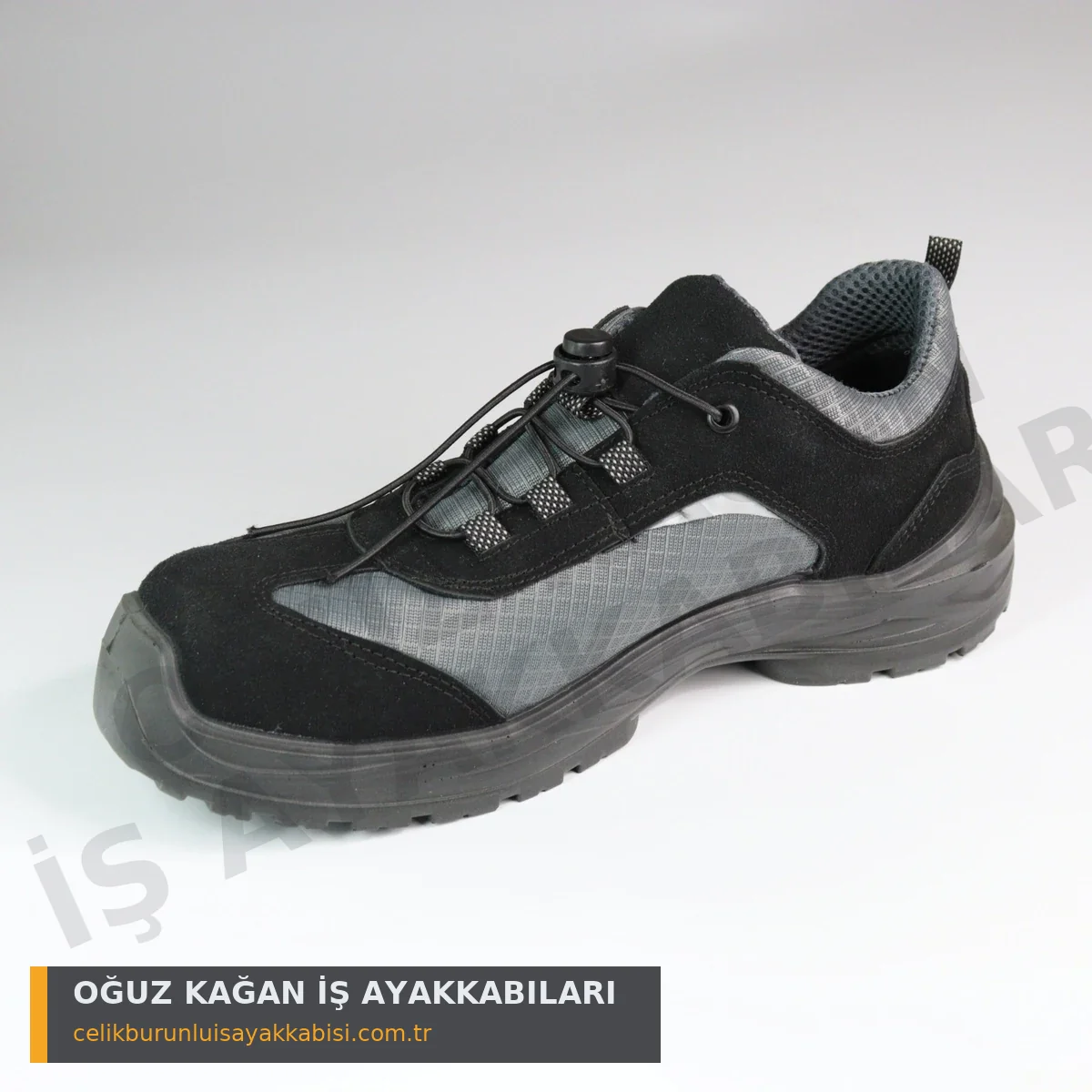Ortopedik İş Ayakkabısı Örgülü Siyah S1 - 3/4 yan görünüm anatomik konfor
