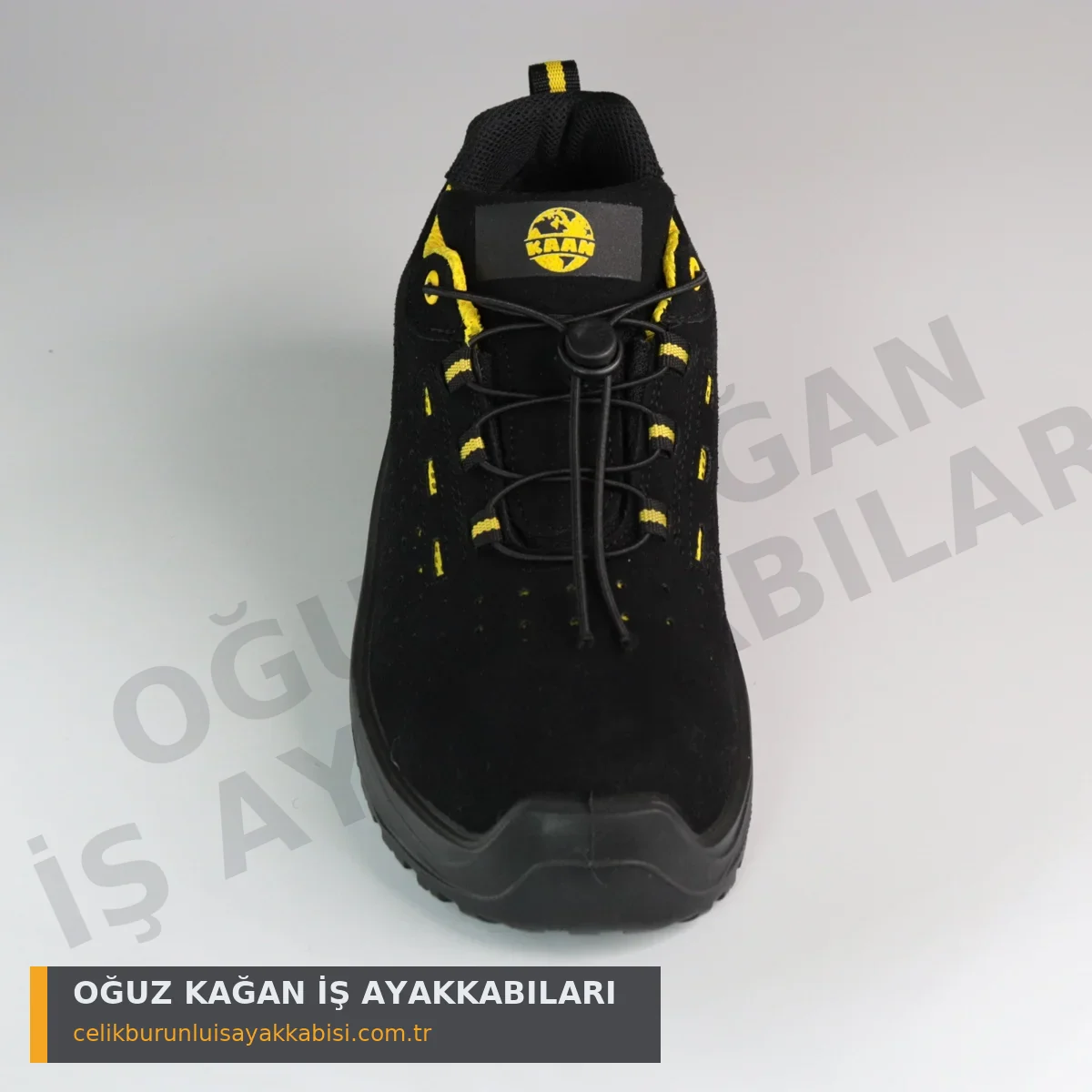 Ortopedik İş Ayakkabısı Düz Sarı - önden görünüm