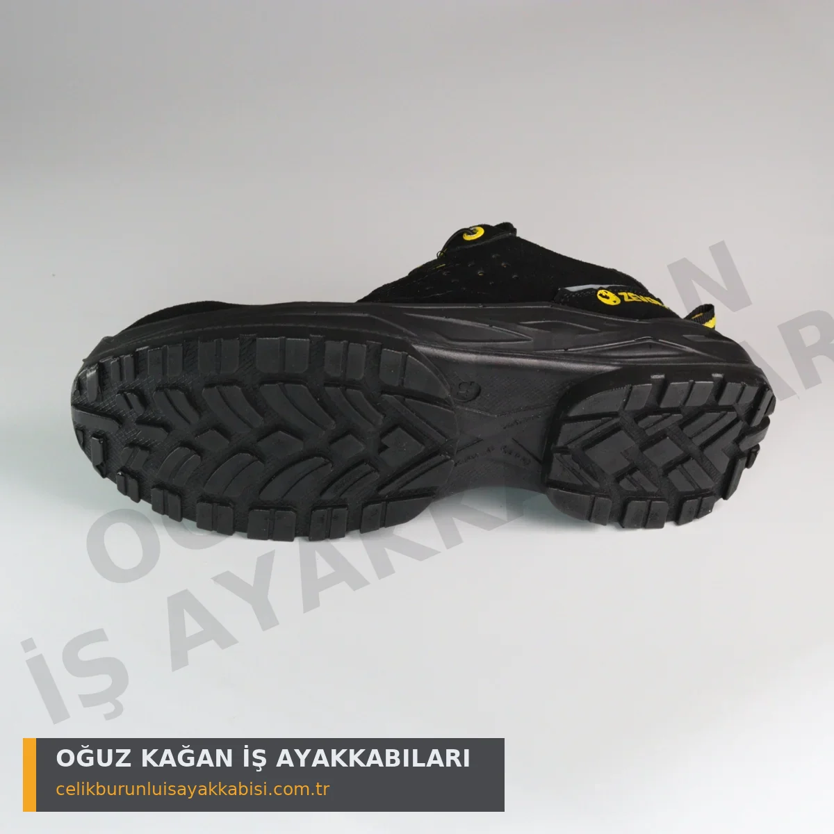 Ortopedik İş Ayakkabısı Düz Sarı - taban tırtıklı detay
