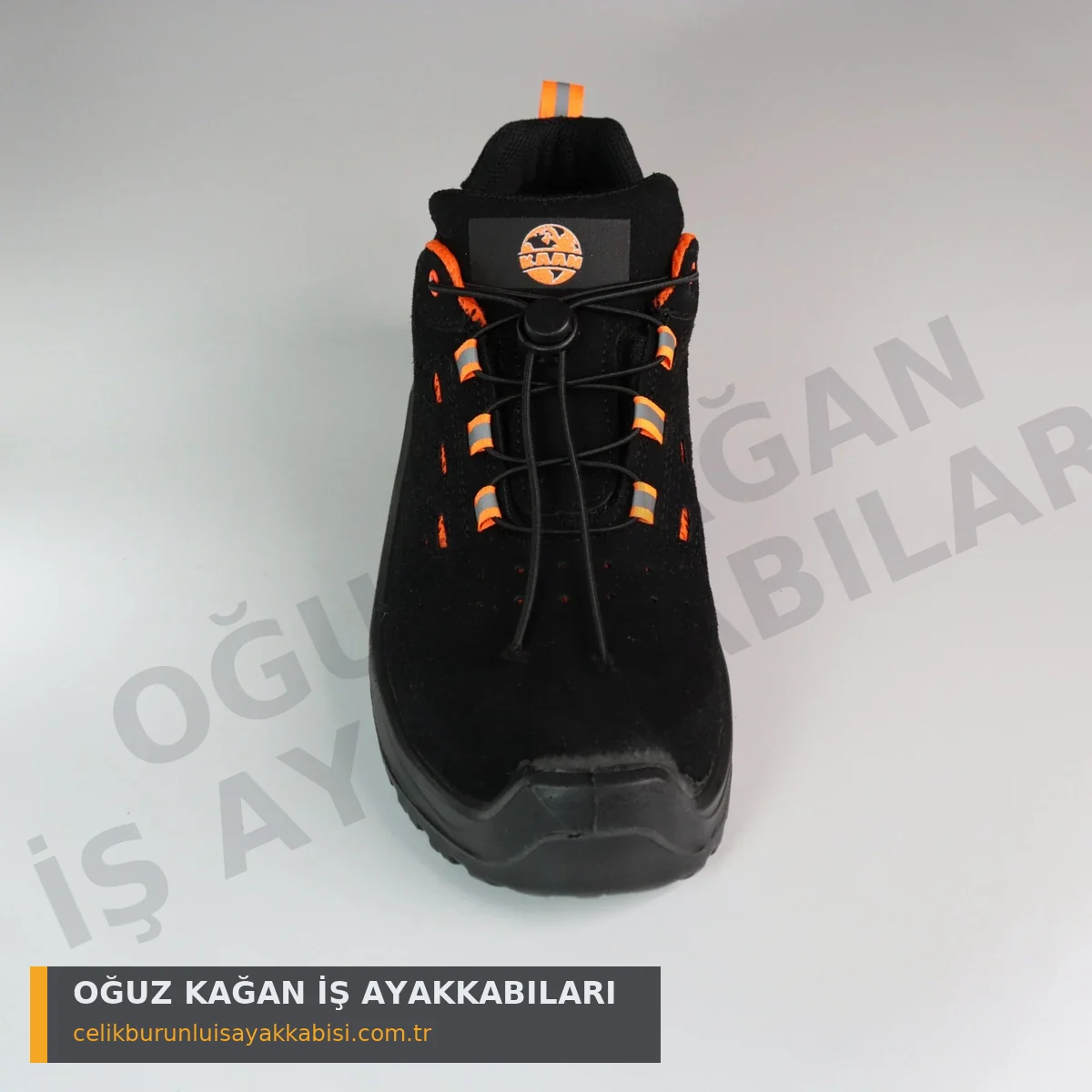 Ortopedik İş Ayakkabısı Düz Turuncu - önden görünüm