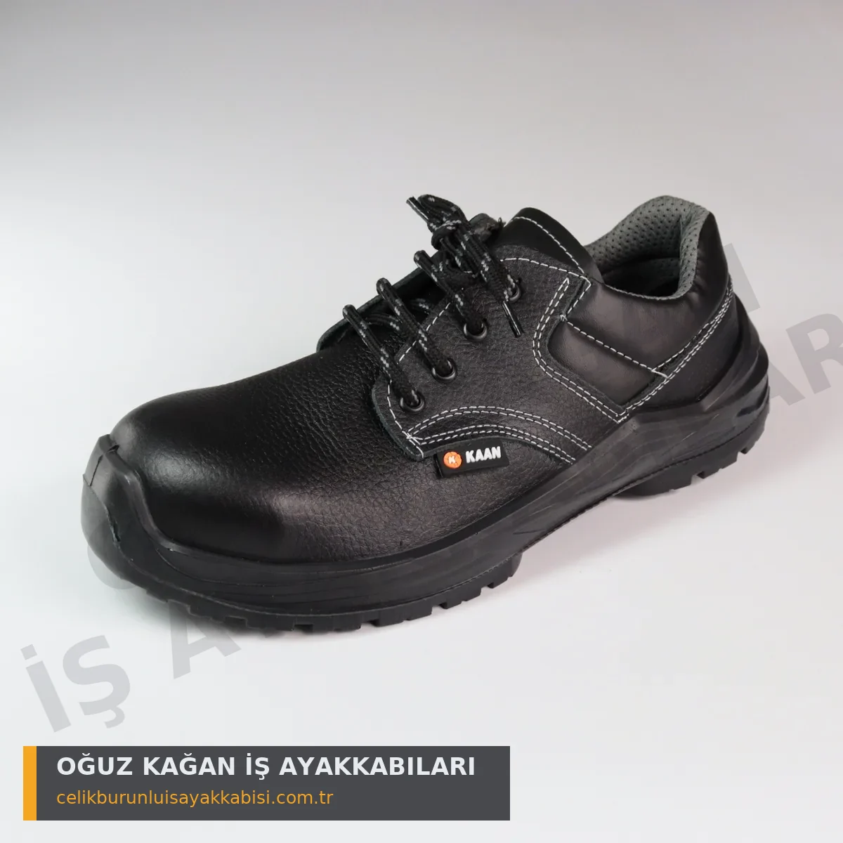 S2 İş Ayakkabısı Bağcıklı - siyah deri yan profil görünüm