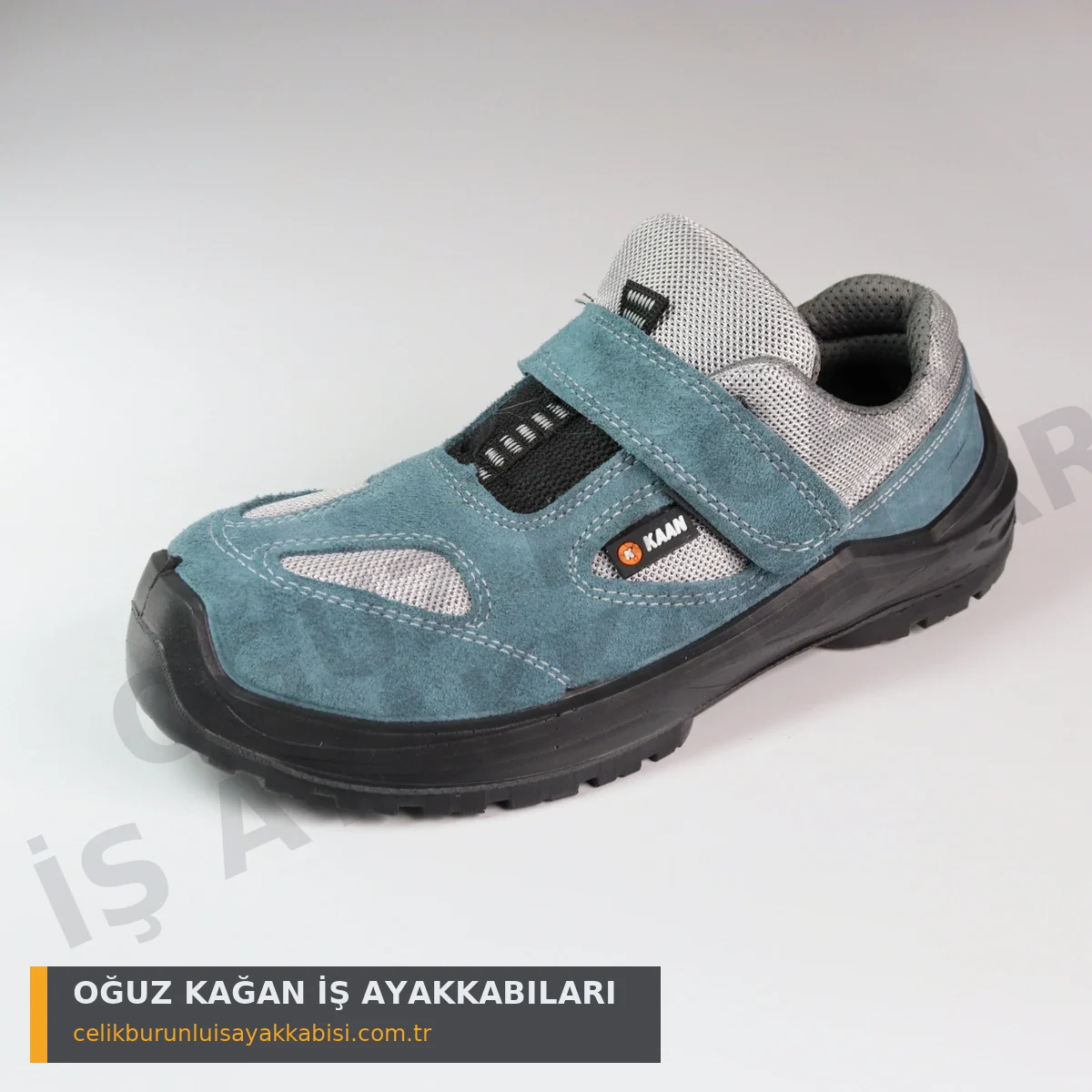 Yazlık S1 İş Ayakkabısı Gri Mavi - yandan detay